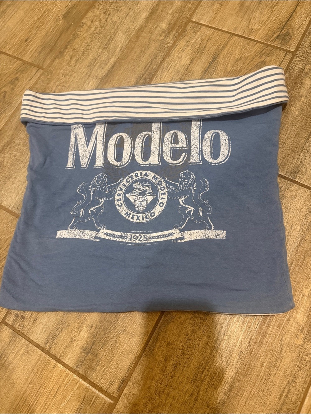ModelCo Blue Kids Tube Top with White Striped Foldover